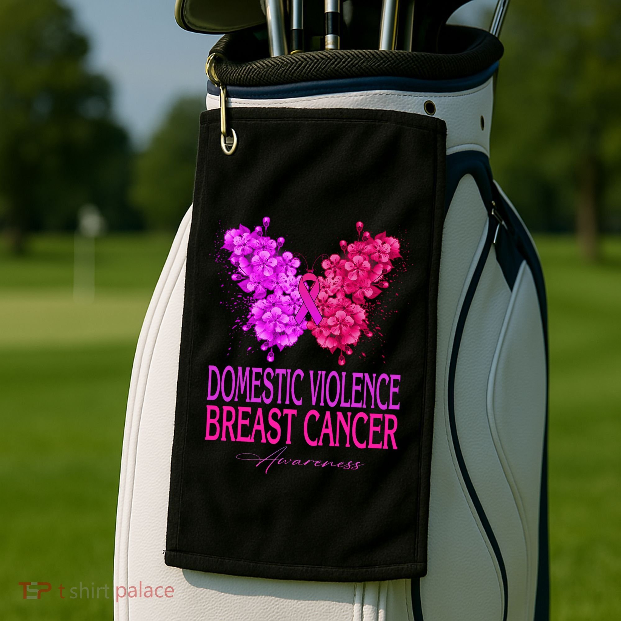 Domestic Violence And Breast Cancer Awareness Month Golf Towel