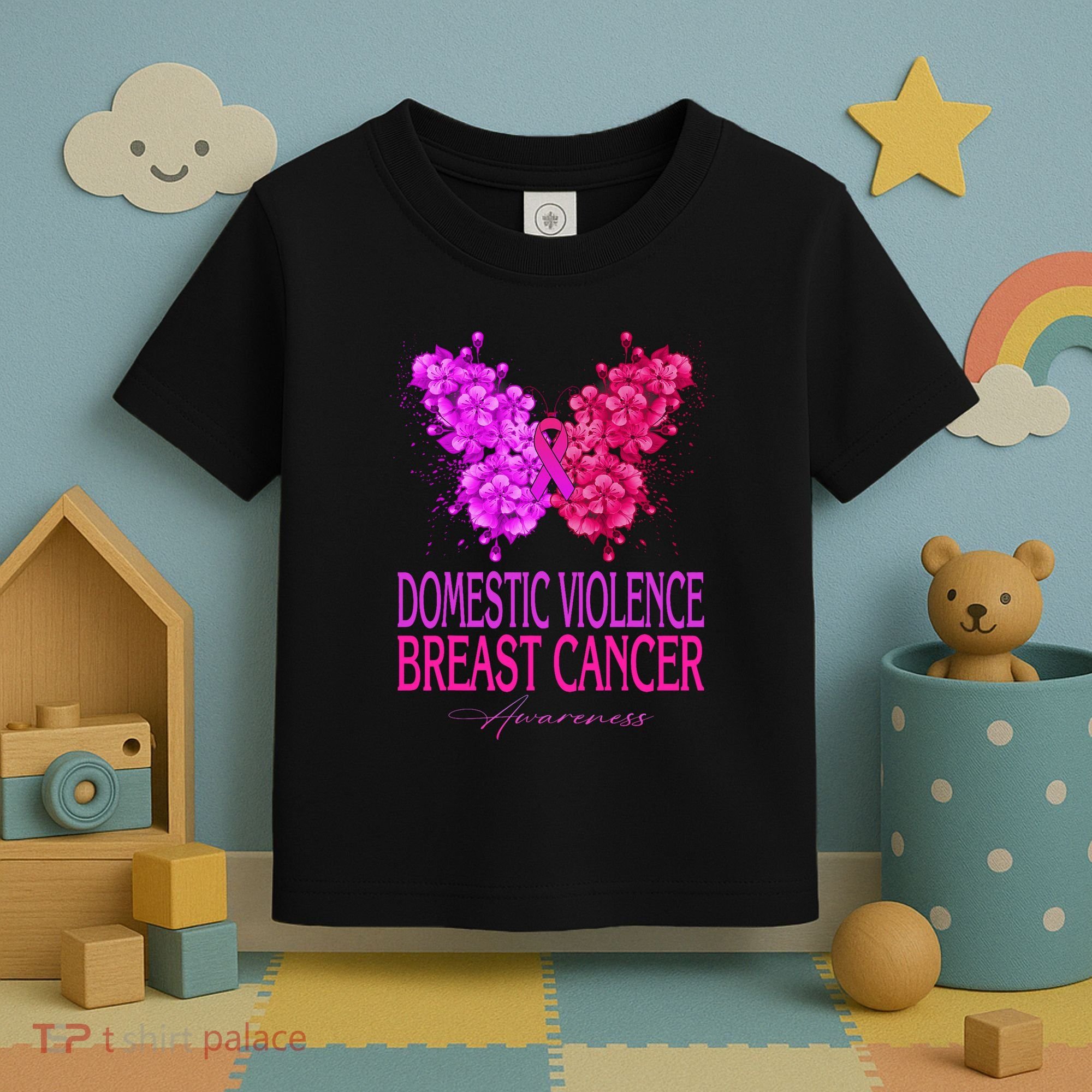 Domestic Violence And Breast Cancer Awareness Month Toddler T-Shirt
