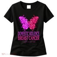 Domestic Violence And Breast Cancer Awareness Month Women's T-Shirt thumb 0
