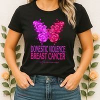 Domestic Violence And Breast Cancer Awareness Month Women's T-Shirt thumb 2