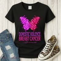 Domestic Violence And Breast Cancer Awareness Month Women's T-Shirt thumb 3