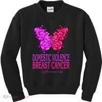 Domestic Violence And Breast Cancer Awareness Month Kids Sweatshirt thumb 0