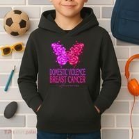 Domestic Violence And Breast Cancer Awareness Month Kids Hoodie thumb 2
