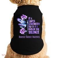 Domestic Violence Awareness It Takes Strength Break Silence Doggie Tank thumb 0