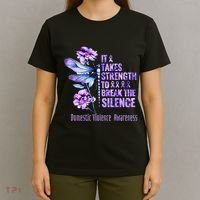 Domestic Violence Awareness It Takes Strength Break Silence T-Shirt thumb 4