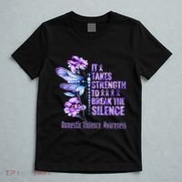 Domestic Violence Awareness It Takes Strength Break Silence T-Shirt thumb 5