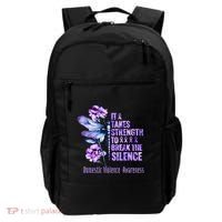 Domestic Violence Awareness It Takes Strength Break Silence Backpack thumb 0
