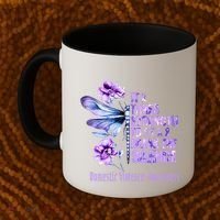 Domestic Violence Awareness It Takes Strength Break Silence Coffee Mug thumb 2