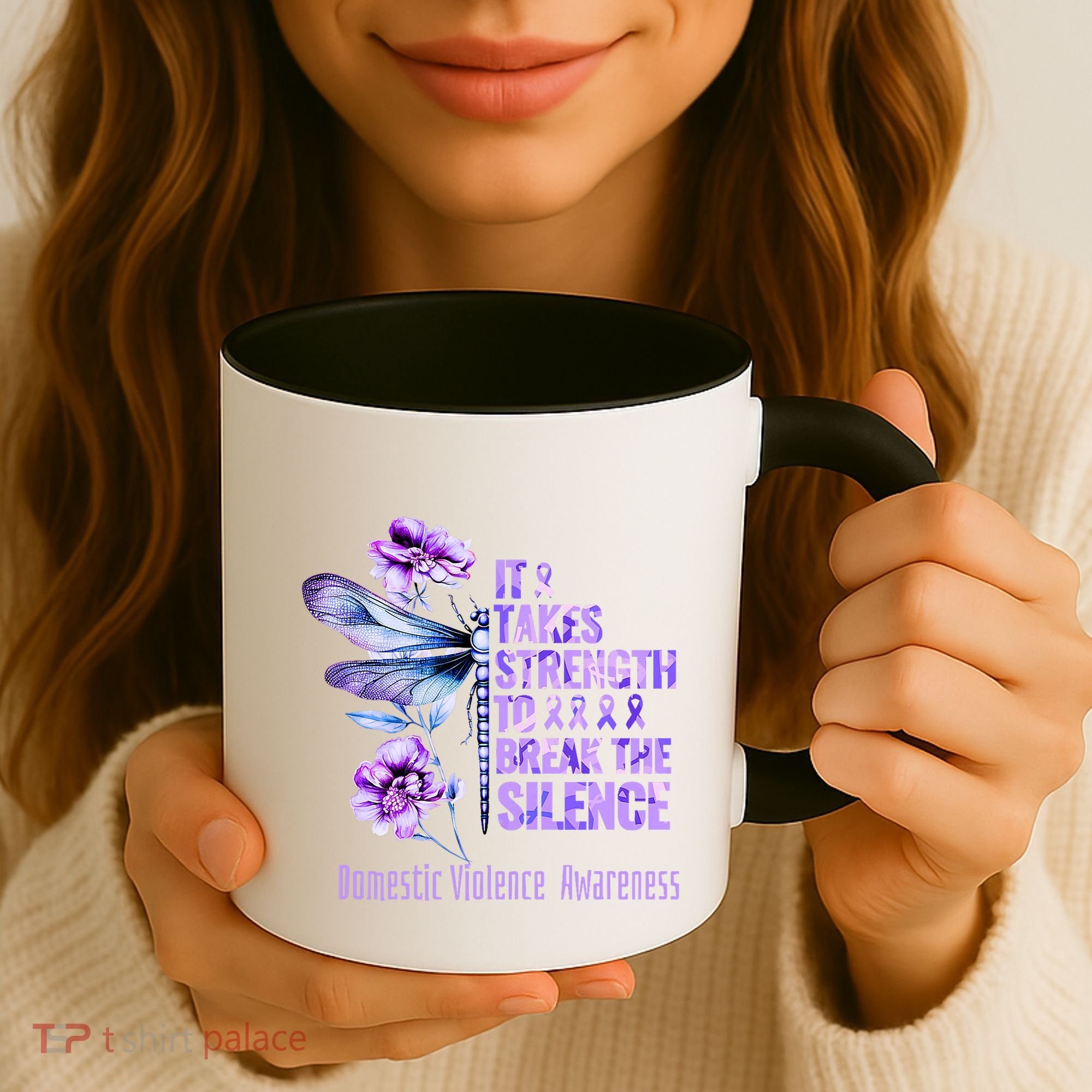 Domestic Violence Awareness It Takes Strength Break Silence Coffee Mug