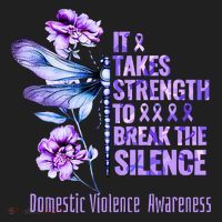 Domestic Violence Awareness It Takes Strength Break Silence Tumbler thumb 3