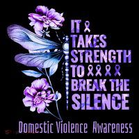 Domestic Violence Awareness It Takes Strength Break Silence Ornament thumb 1