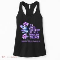 Domestic Violence Awareness It Takes Strength Break Silence Women's Tank Top thumb 0