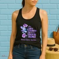 Domestic Violence Awareness It Takes Strength Break Silence Women's Tank Top thumb 2