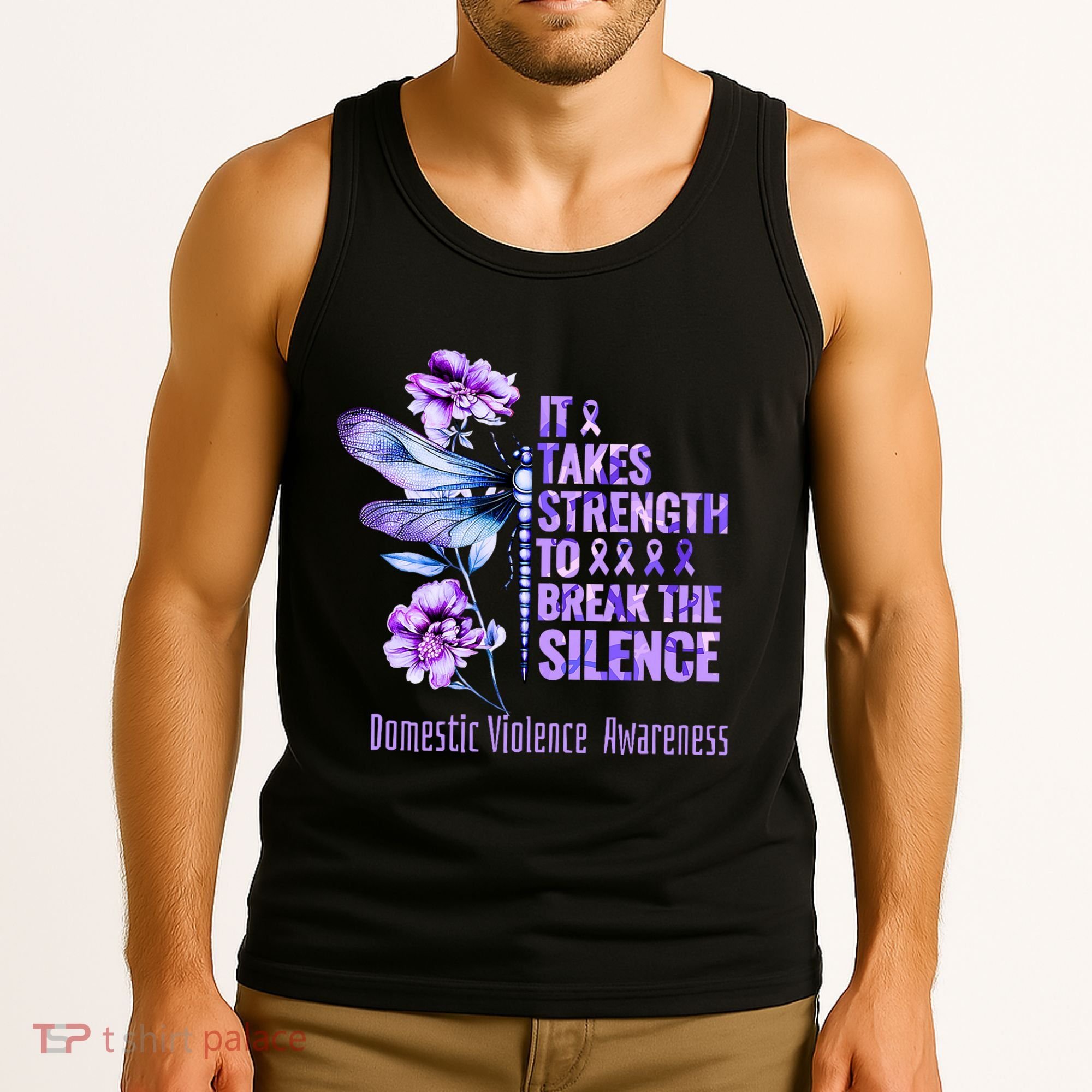 Domestic Violence Awareness It Takes Strength Break Silence Tank Top