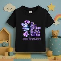 Domestic Violence Awareness It Takes Strength Break Silence Toddler T-Shirt thumb 3
