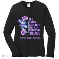 Domestic Violence Awareness It Takes Strength Break Silence Women's Long Sleeve Shirt thumb 0
