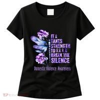 Domestic Violence Awareness It Takes Strength Break Silence Women's T-Shirt thumb 0
