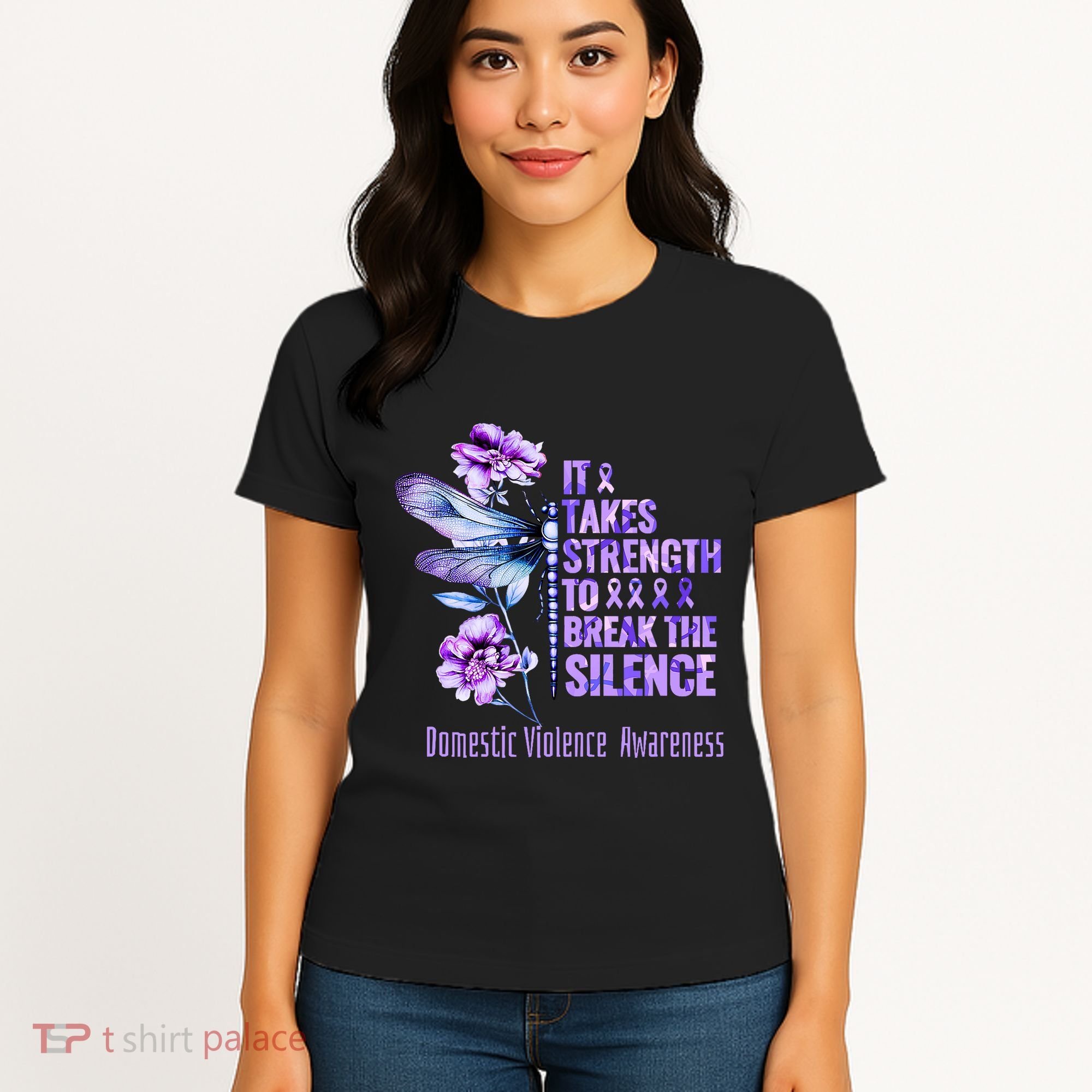Domestic Violence Awareness It Takes Strength Break Silence Women's T-Shirt