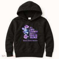 Domestic Violence Awareness It Takes Strength Break Silence Kids Hoodie thumb 0