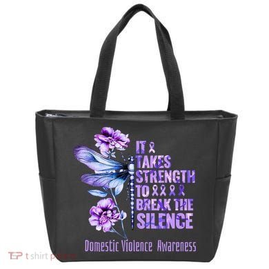 Domestic Violence Awareness It Takes Strength Break Silence Tote Bag