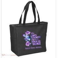 Domestic Violence Awareness It Takes Strength Break Silence Tote Bag thumb 2