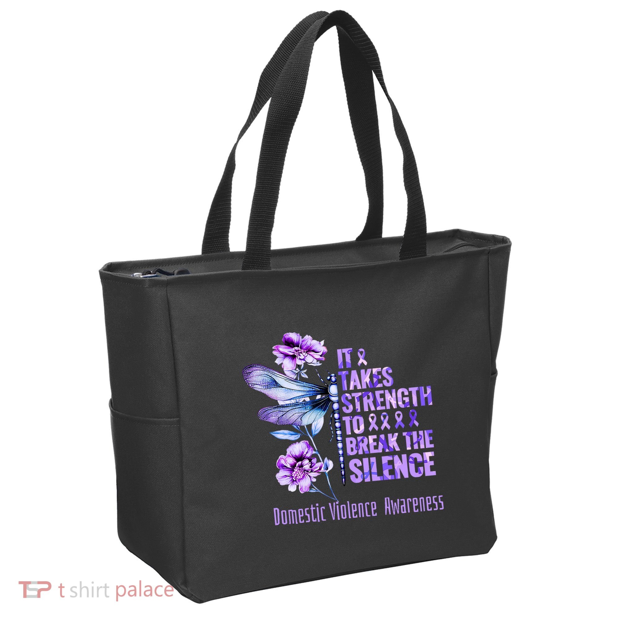 Domestic Violence Awareness It Takes Strength Break Silence Tote Bag