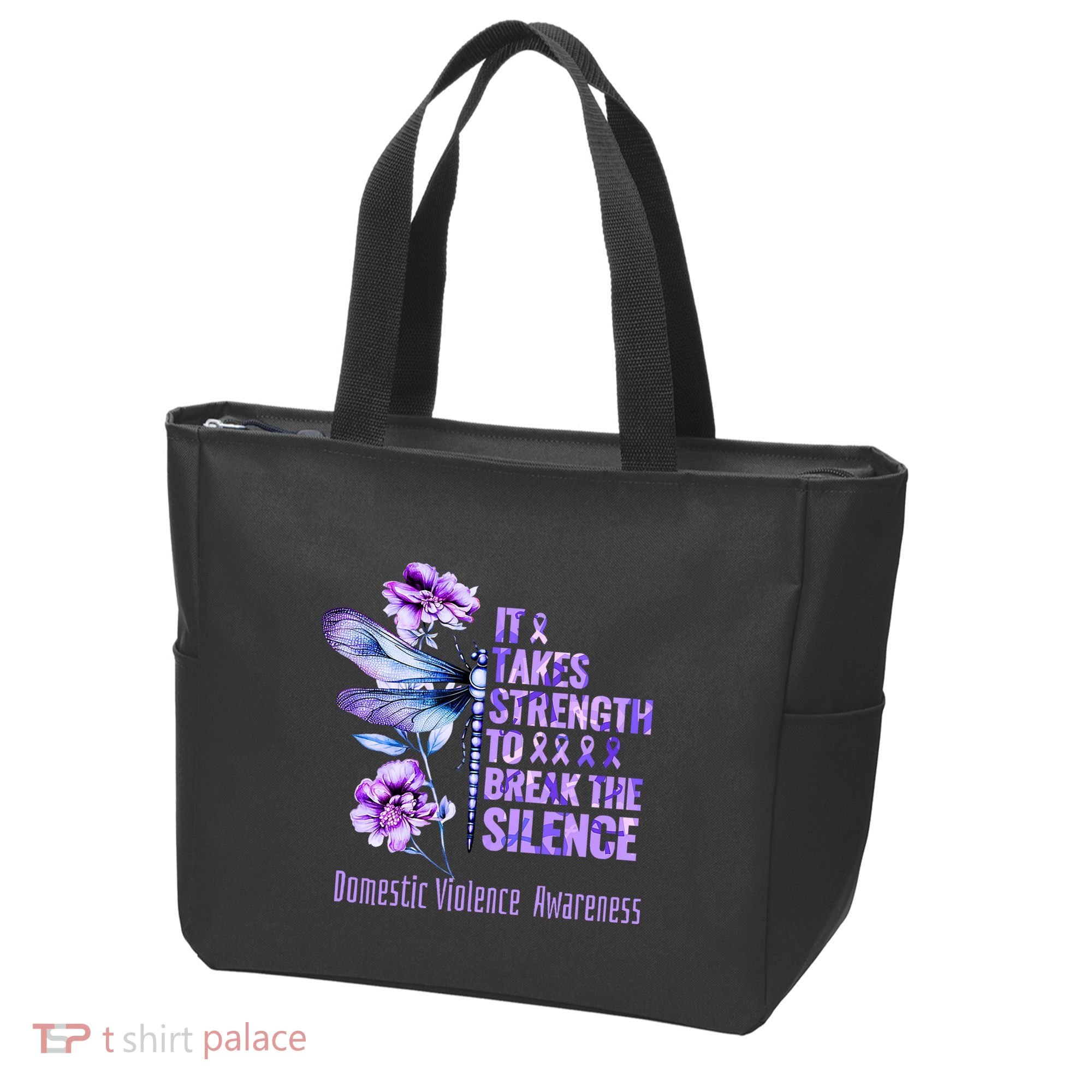 Domestic Violence Awareness It Takes Strength Break Silence Tote Bag