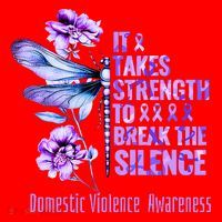 Domestic Violence Awareness It Takes Strength Break Silence Santa Hat thumb 1