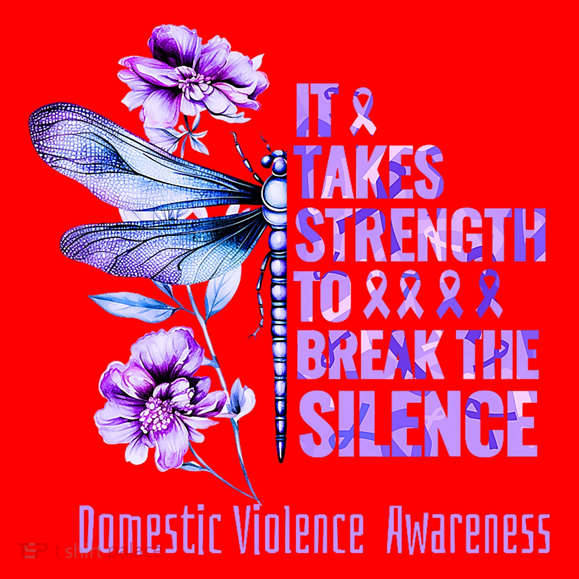 Domestic Violence Awareness It Takes Strength Break Silence Santa Hat