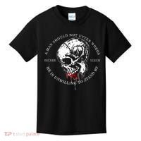Dicere Verum A Man Should Not Utter Words He Is Unwilling To Stand Kids T-Shirt thumb 0