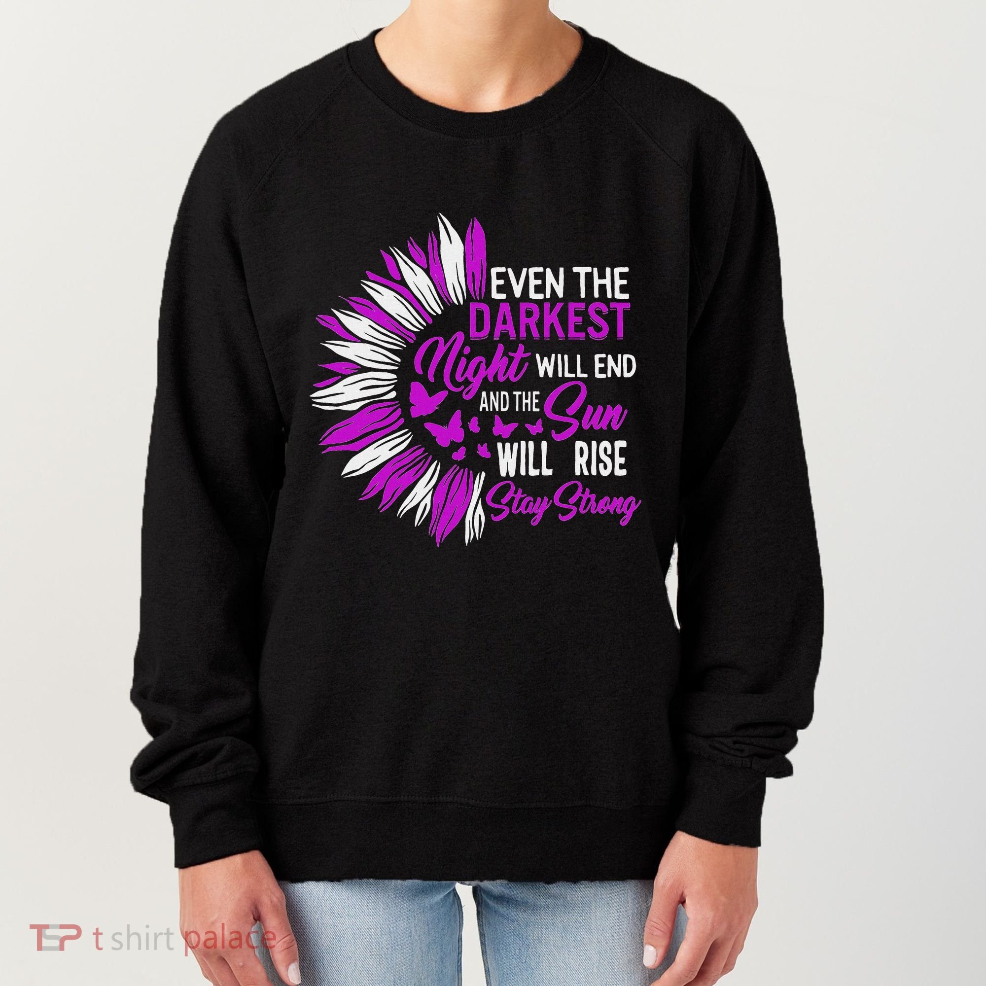 Domestic Violence Awareness Month Sunflower Warrior Support Women's Sweatshirt
