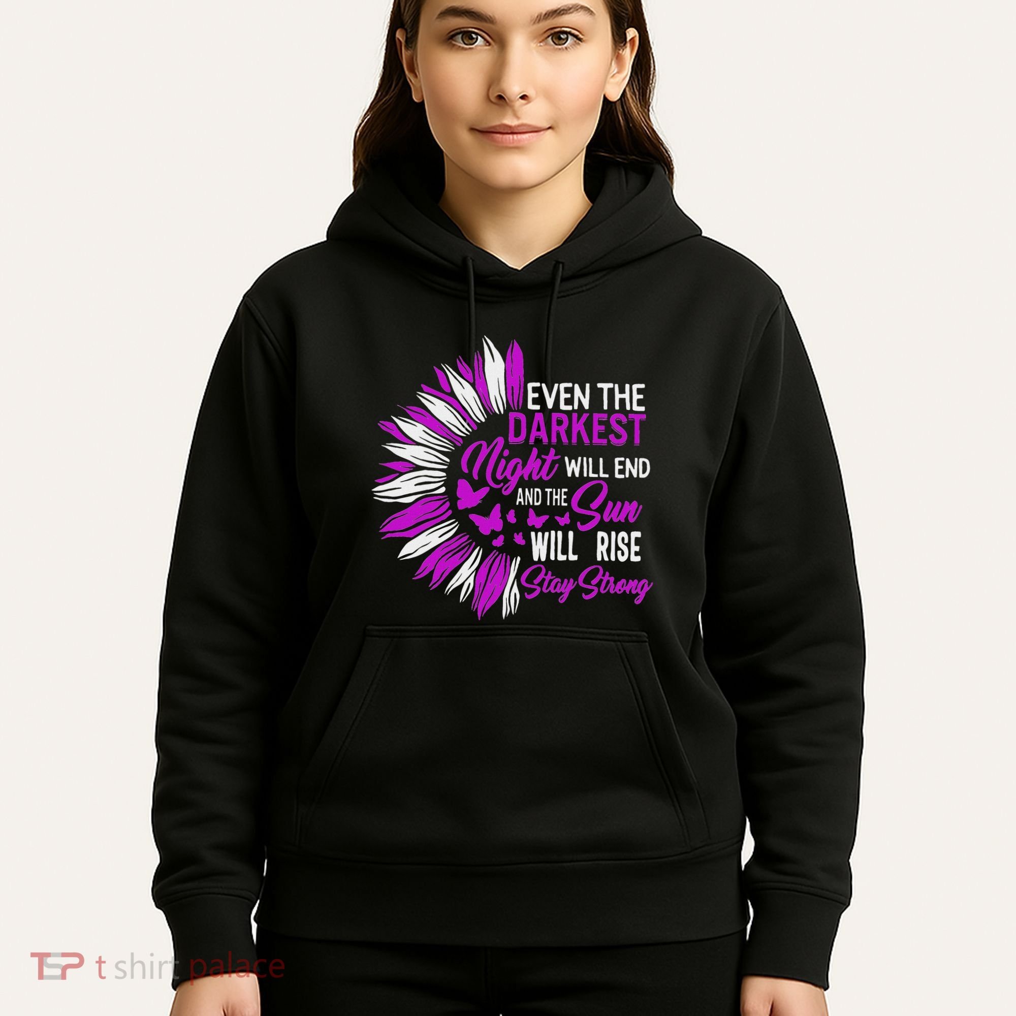 Domestic Violence Awareness Month Sunflower Warrior Support Hoodie