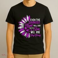 Domestic Violence Awareness Month Sunflower Warrior Support T-Shirt thumb 3