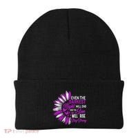 Domestic Violence Awareness Month Sunflower Warrior Support Beanie thumb 0