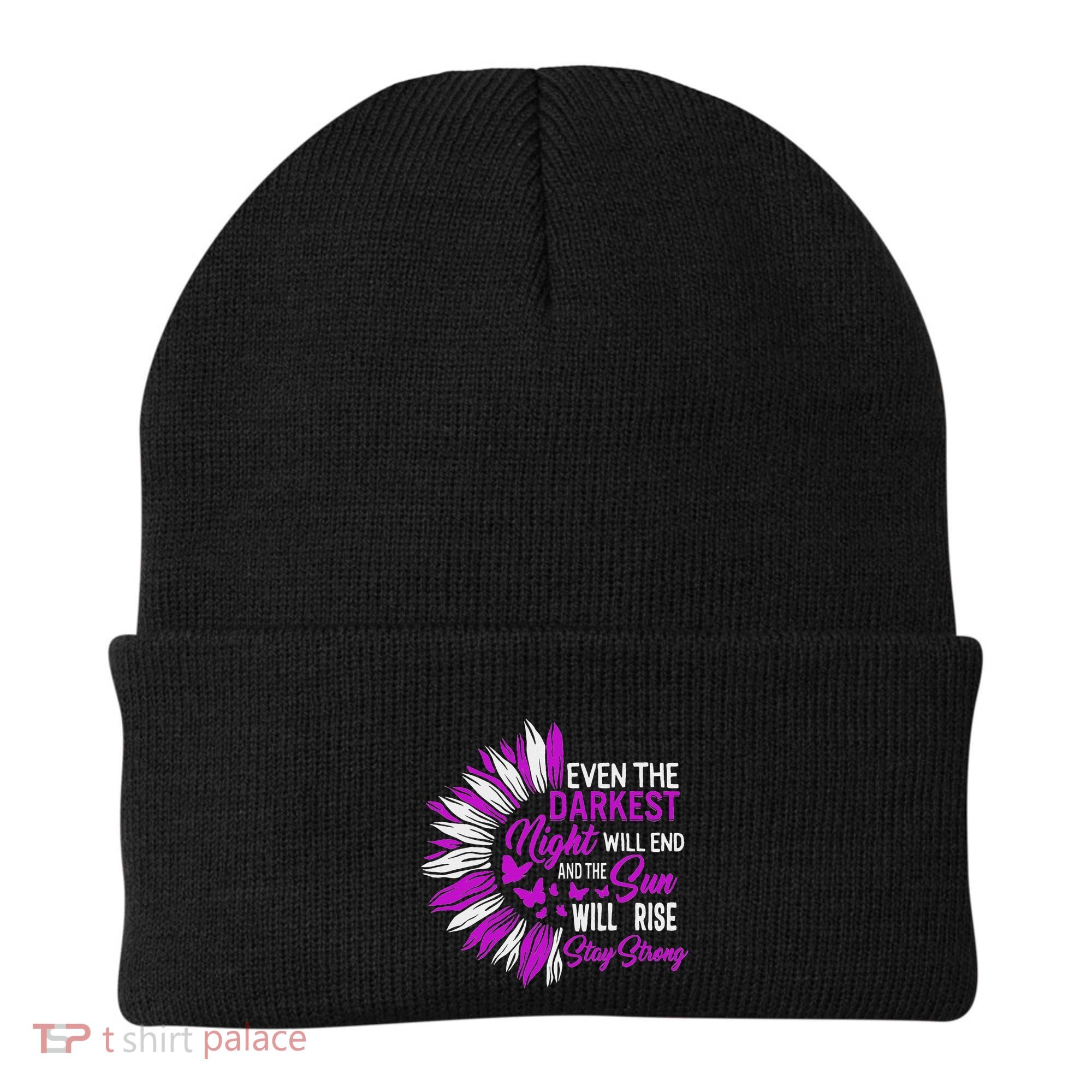 Domestic Violence Awareness Month Sunflower Warrior Support Beanie