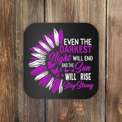 Domestic Violence Awareness Month Sunflower Warrior Support Coaster