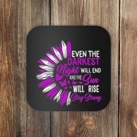 Domestic Violence Awareness Month Sunflower Warrior Support Coaster thumb 0