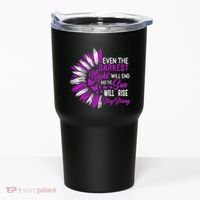 Domestic Violence Awareness Month Sunflower Warrior Support Tumbler thumb 0