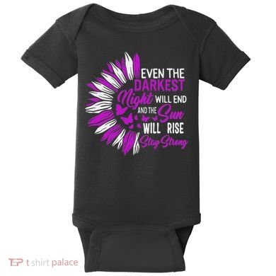 Domestic Violence Awareness Month Sunflower Warrior Support Baby Bodysuit