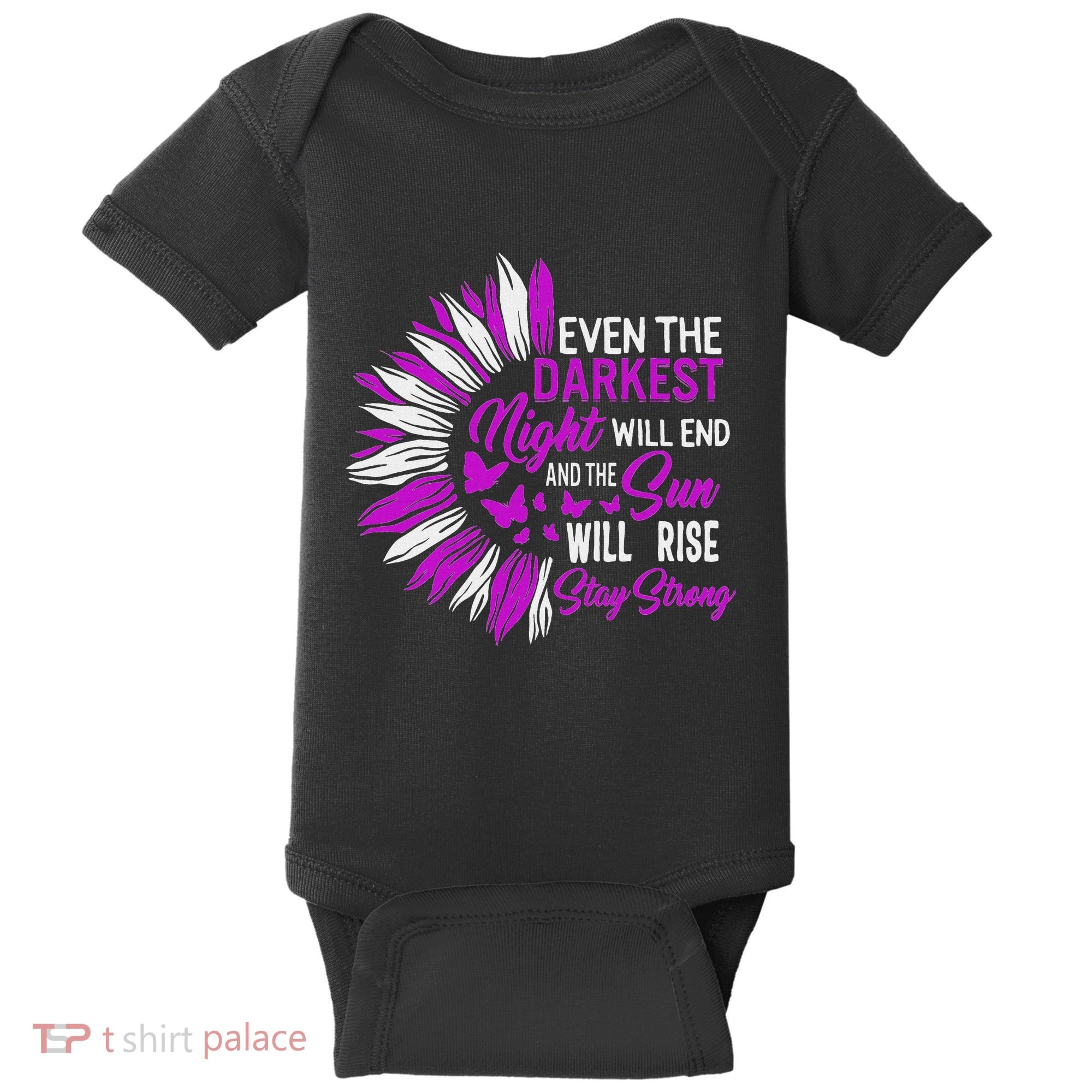 Domestic Violence Awareness Month Sunflower Warrior Support Baby Bodysuit