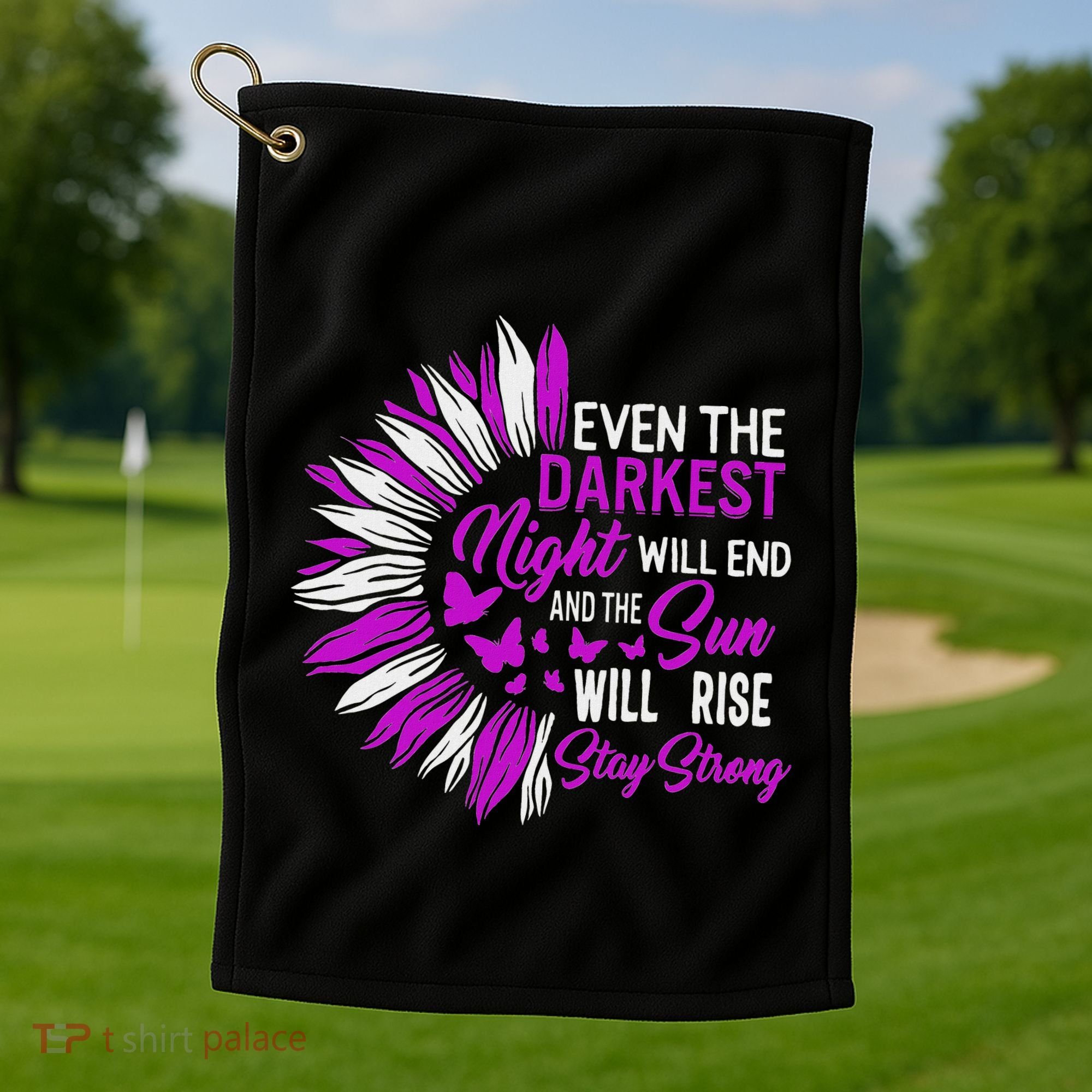 Domestic Violence Awareness Month Sunflower Warrior Support Golf Towel