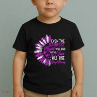 Domestic Violence Awareness Month Sunflower Warrior Support Toddler T-Shirt thumb 2