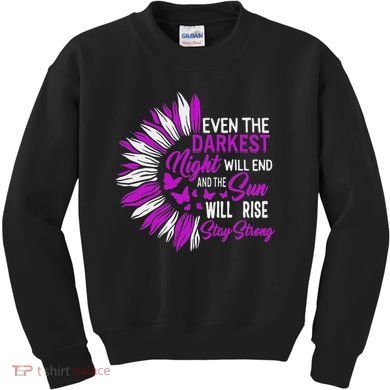 Domestic Violence Awareness Month Sunflower Warrior Support Kids Sweatshirt