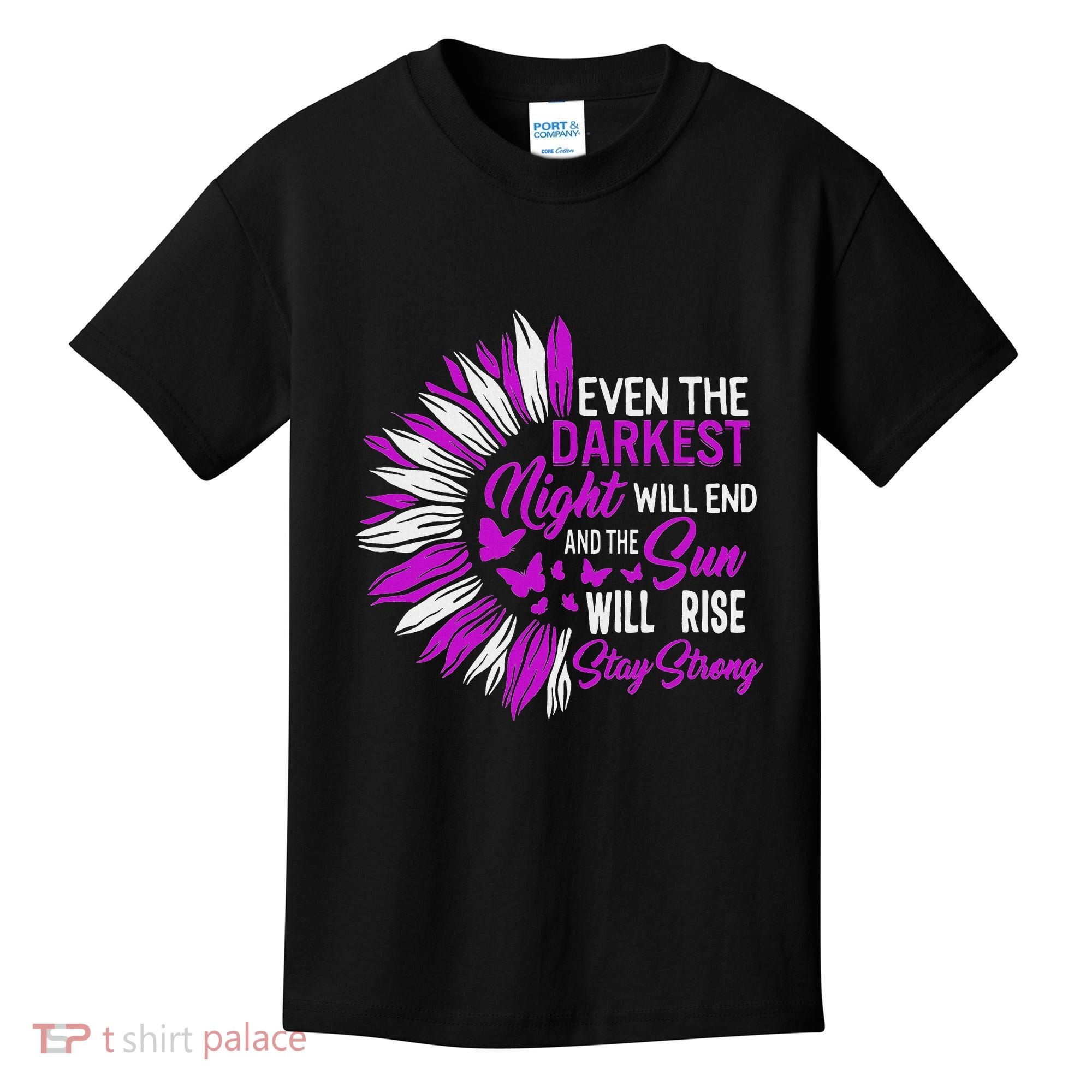 Domestic Violence Awareness Month Sunflower Warrior Support Kids T-Shirt