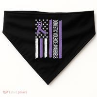 Domestic Violence Awareness Month USA-Made Doggie Bandana thumb 0