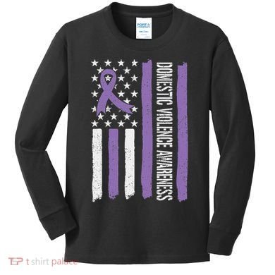 Domestic Violence Awareness Month Kids Long Sleeve Shirt