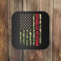 Disabled Veteran American Flag Camouflage Camo Patriotic Vet Coaster thumb 0