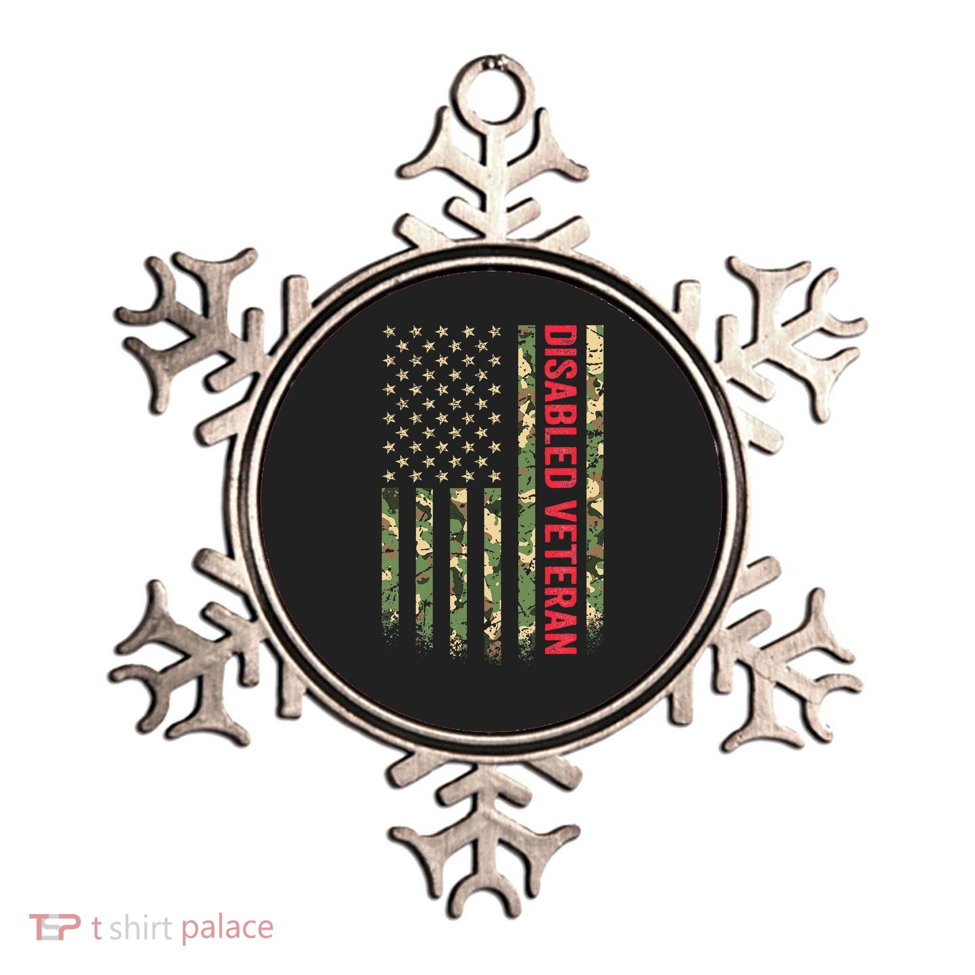 Disabled Veteran American Flag Camouflage Camo Patriotic Vet Ornament