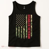 Disabled Veteran American Flag Camouflage Camo Patriotic Vet Tank Top thumb 2