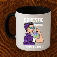 Domestic Violence Awareness Warrior Unbreakable Survivor Cool Gift Coffee Mug thumb 2
